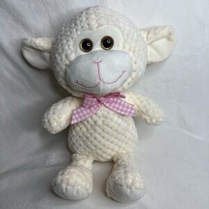 Kellytoy Plush Lamb Sheep Easter Spring Gold Glitter Eyes 16" Stuffed Animal EUC